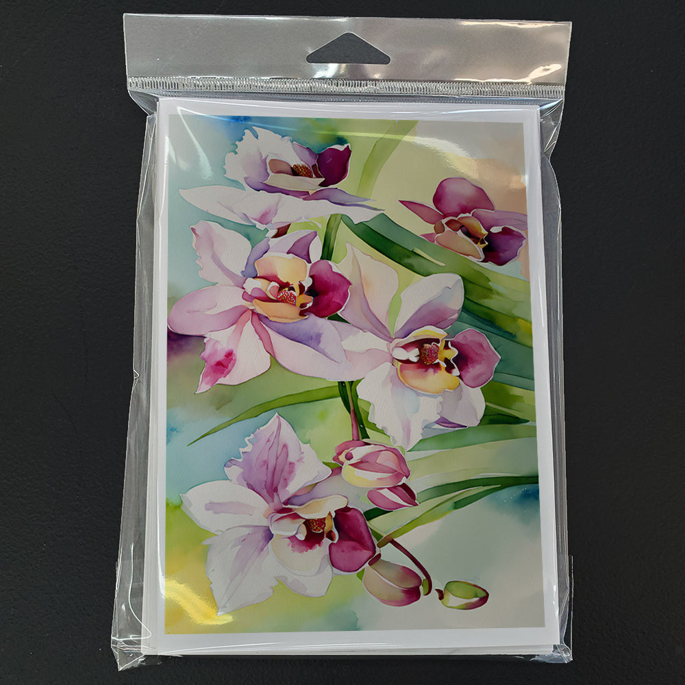 Orchids in Watercolor Greeting Cards Pack of 8
