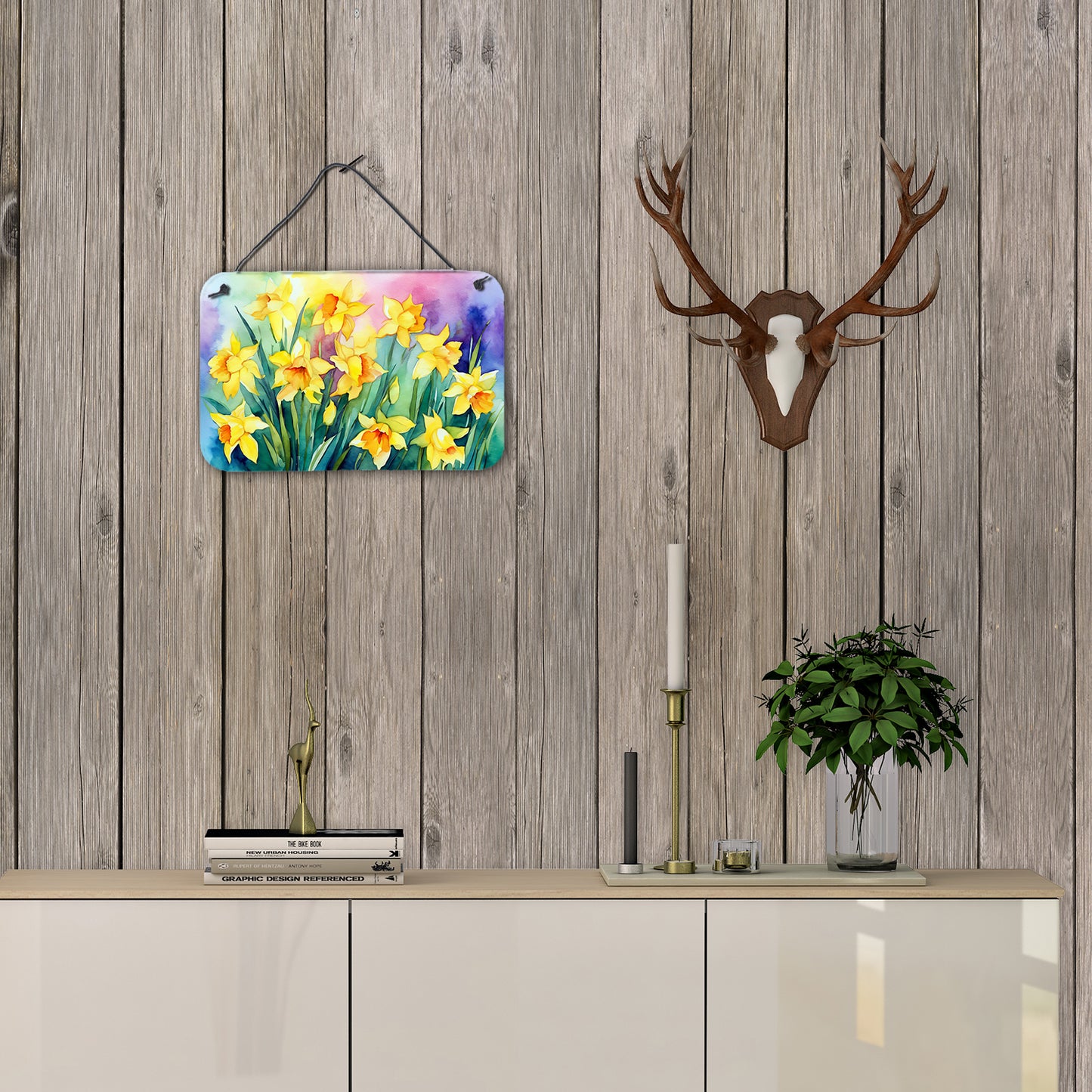 Daffodils in Watercolor Wall or Door Hanging Prints