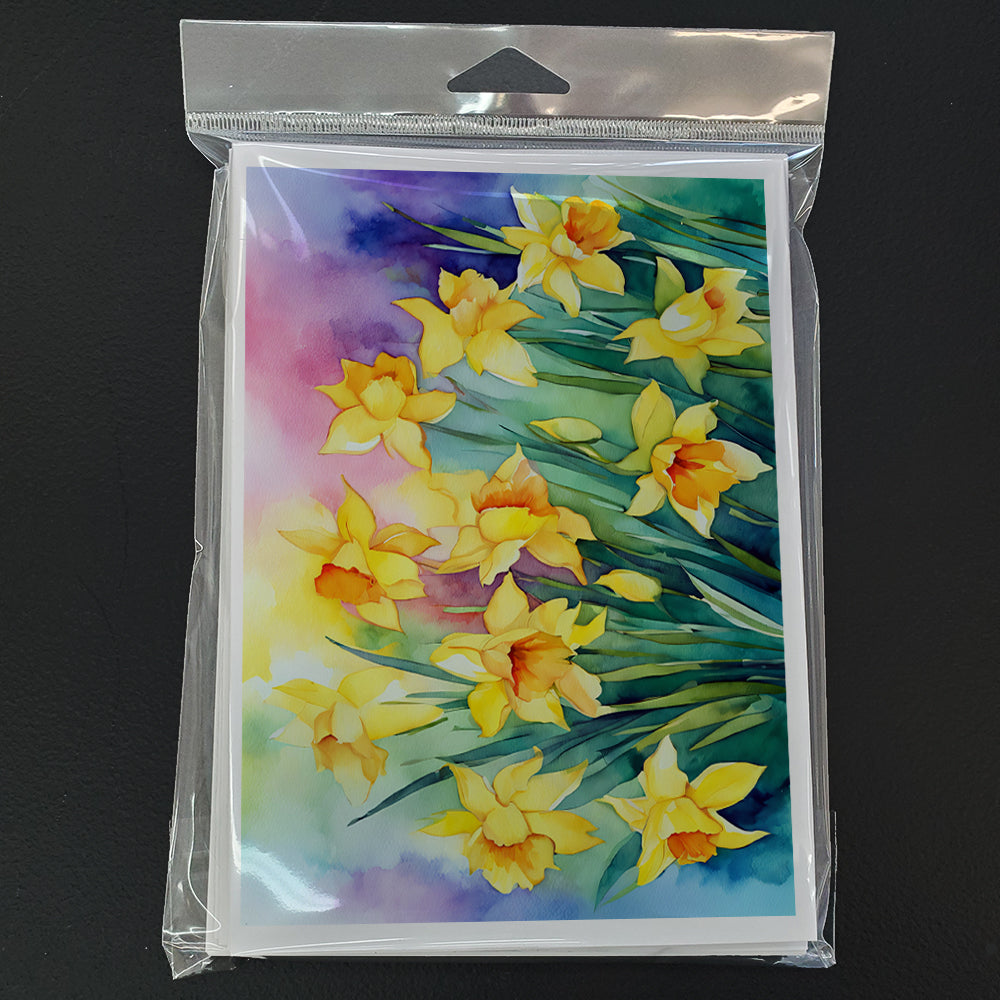 Daffodils in Watercolor Greeting Cards Pack of 8