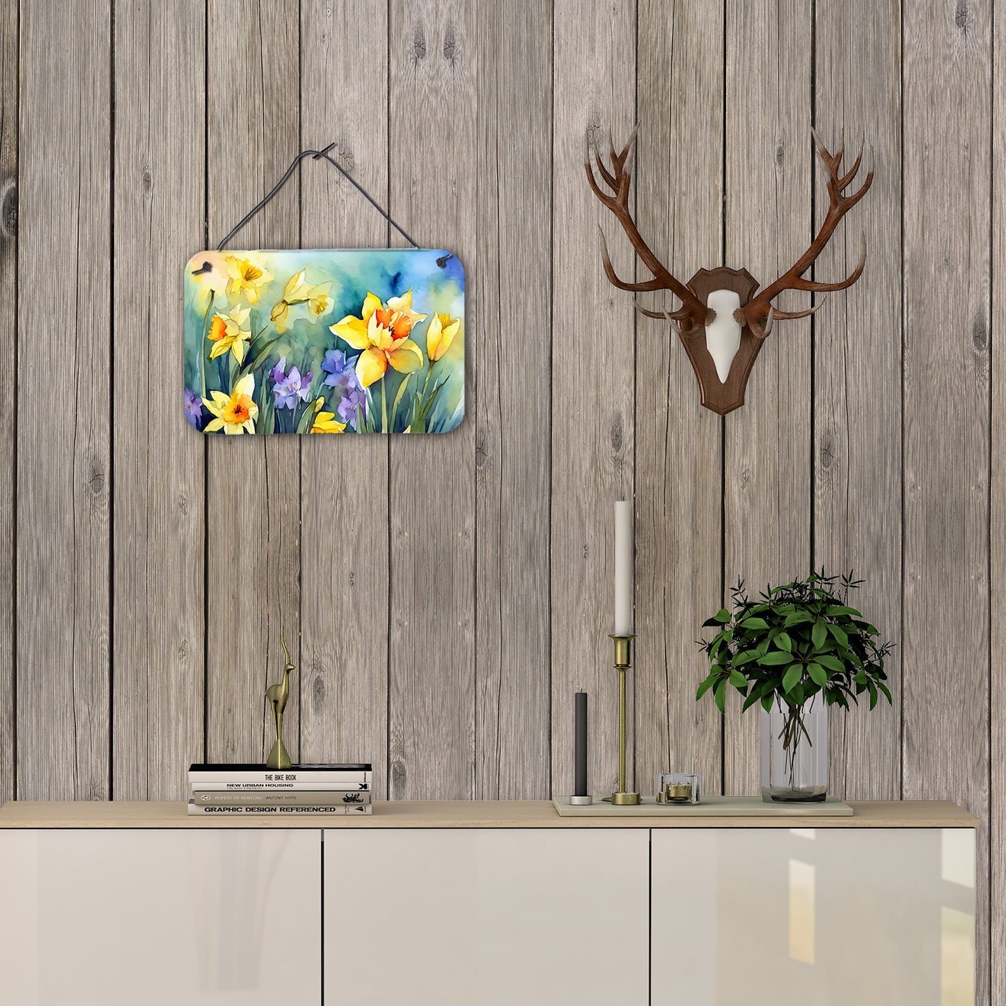 Daffodils in Watercolor Wall or Door Hanging Prints