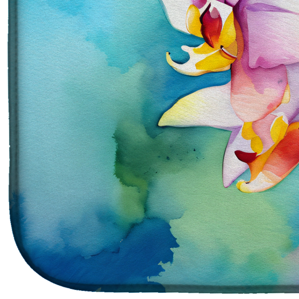 Orchids in Watercolor Dish Drying Mat
