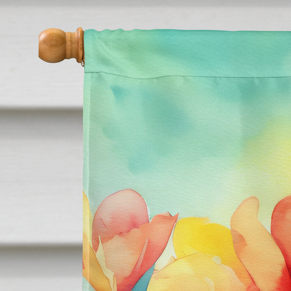Freesias in Watercolor House Flag