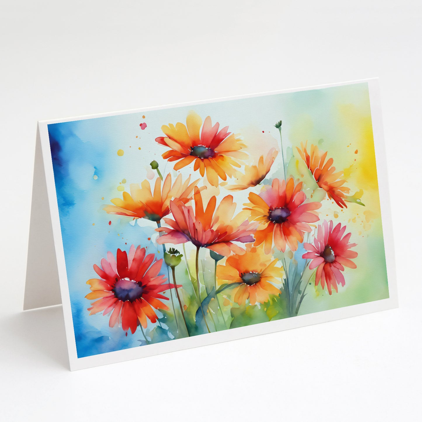 Buy this Gerbera Daisies in Watercolor Greeting Cards Pack of 8