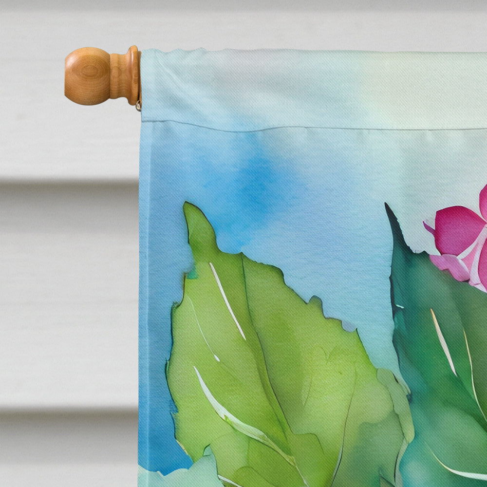 Hydrangeas in Watercolor House Flag