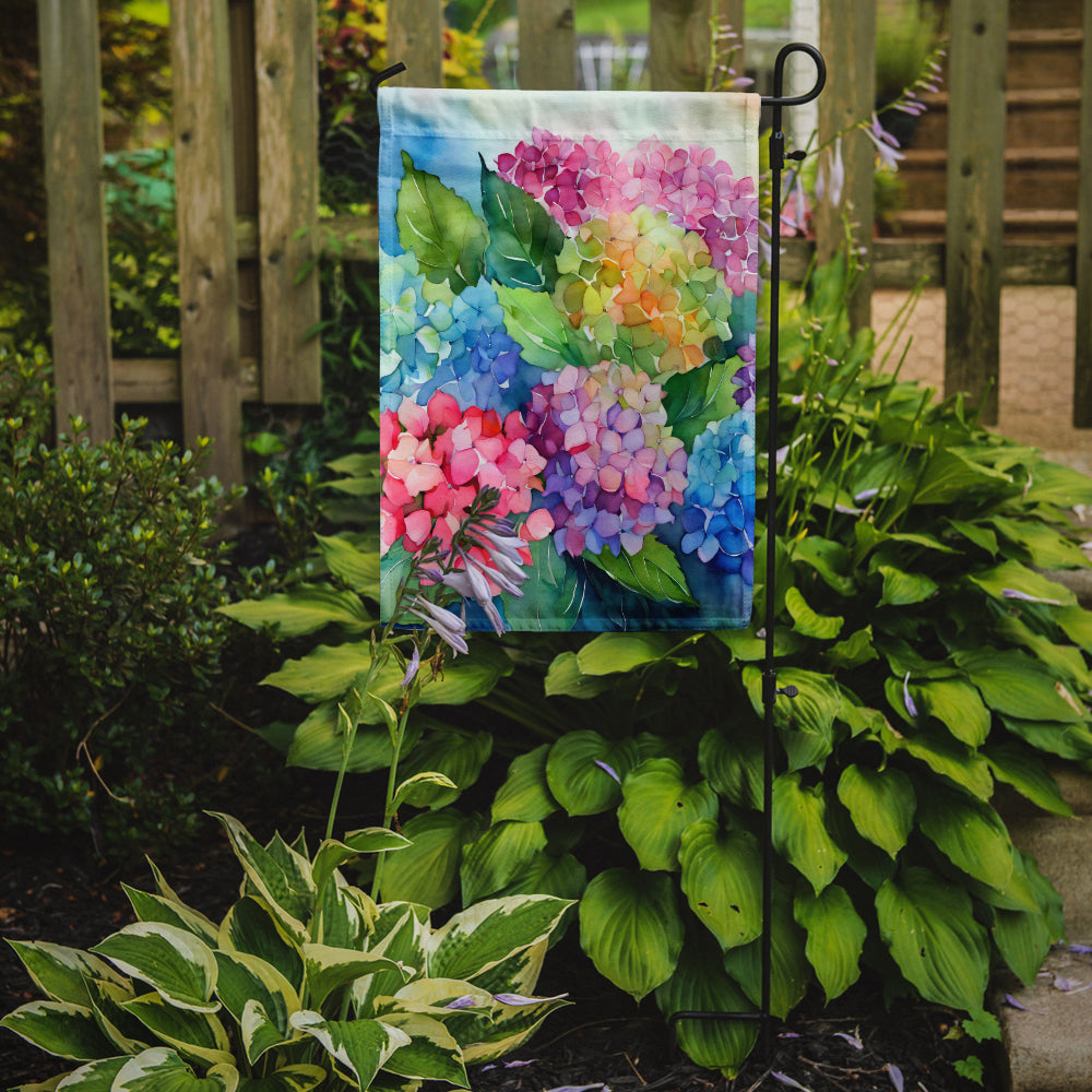 Hydrangeas in Watercolor Garden Flag