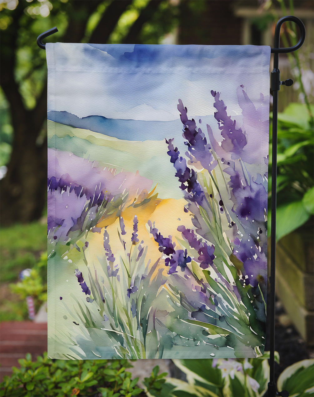 Lavender in Watercolor Garden Flag