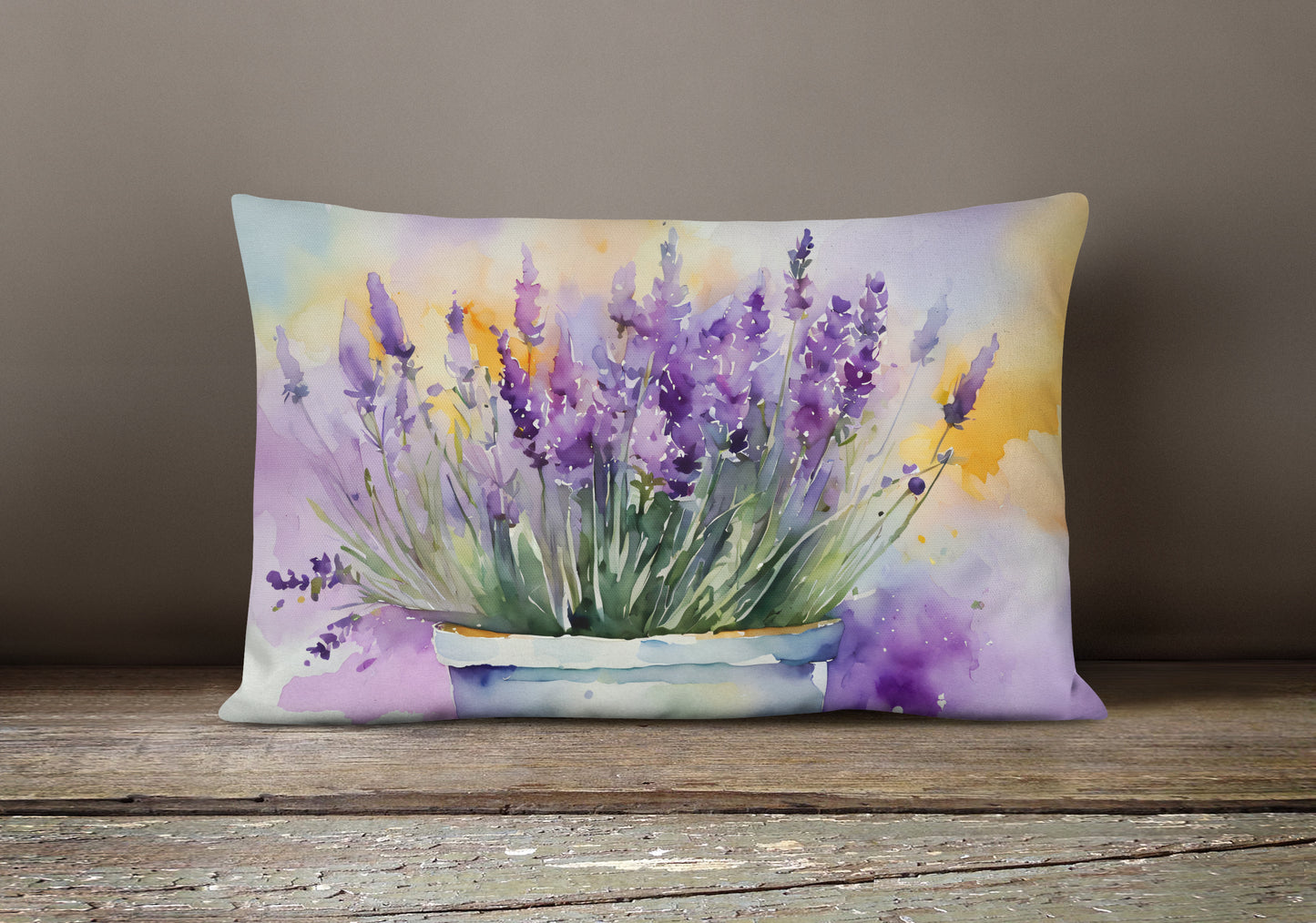 Lavender in Watercolor Throw Pillow
