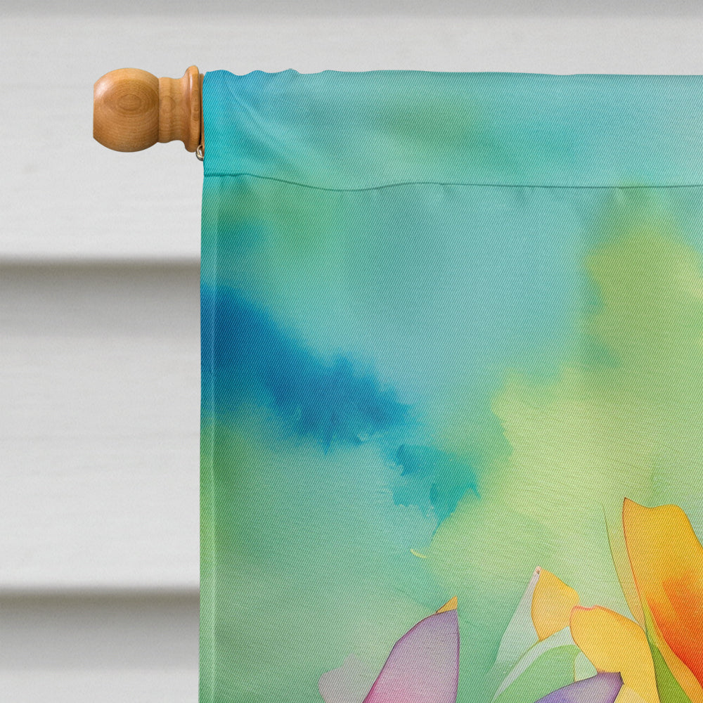 Lilies in Watercolor House Flag