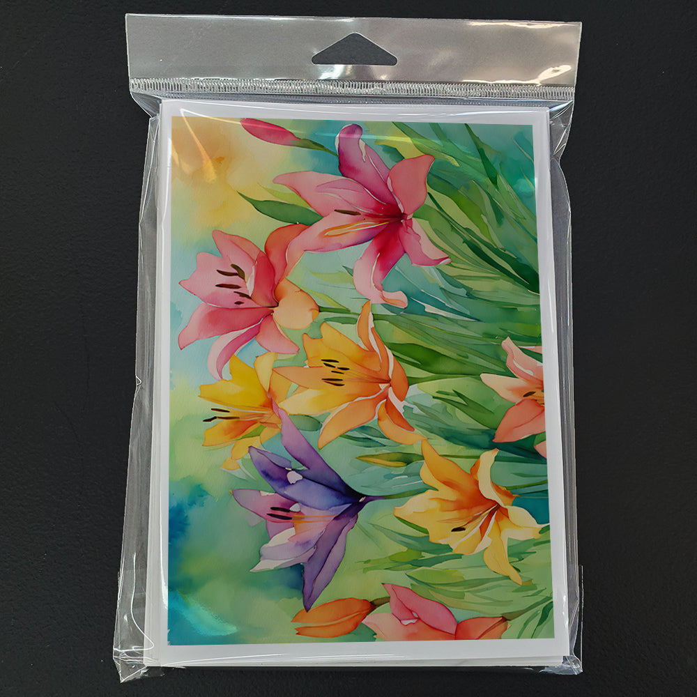 Lilies in Watercolor Greeting Cards Pack of 8
