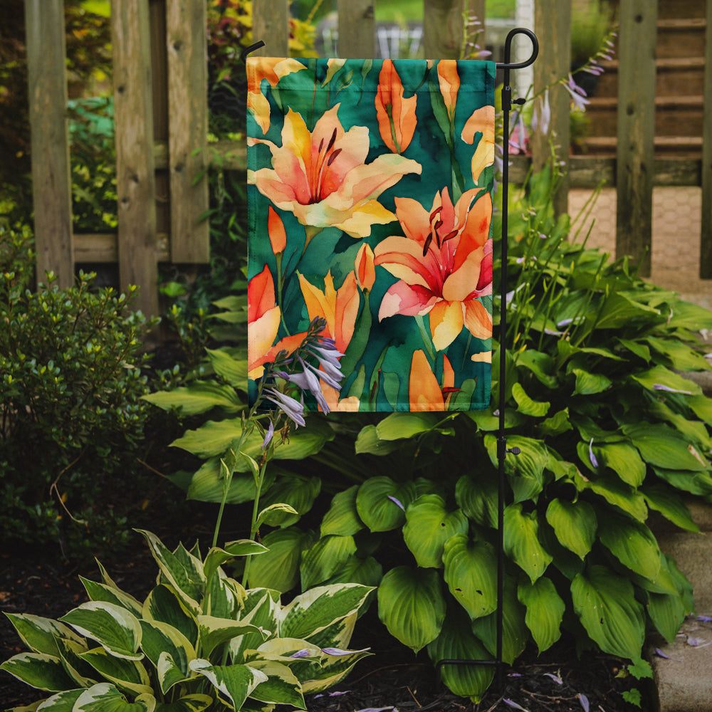 Lilies in Watercolor Garden Flag