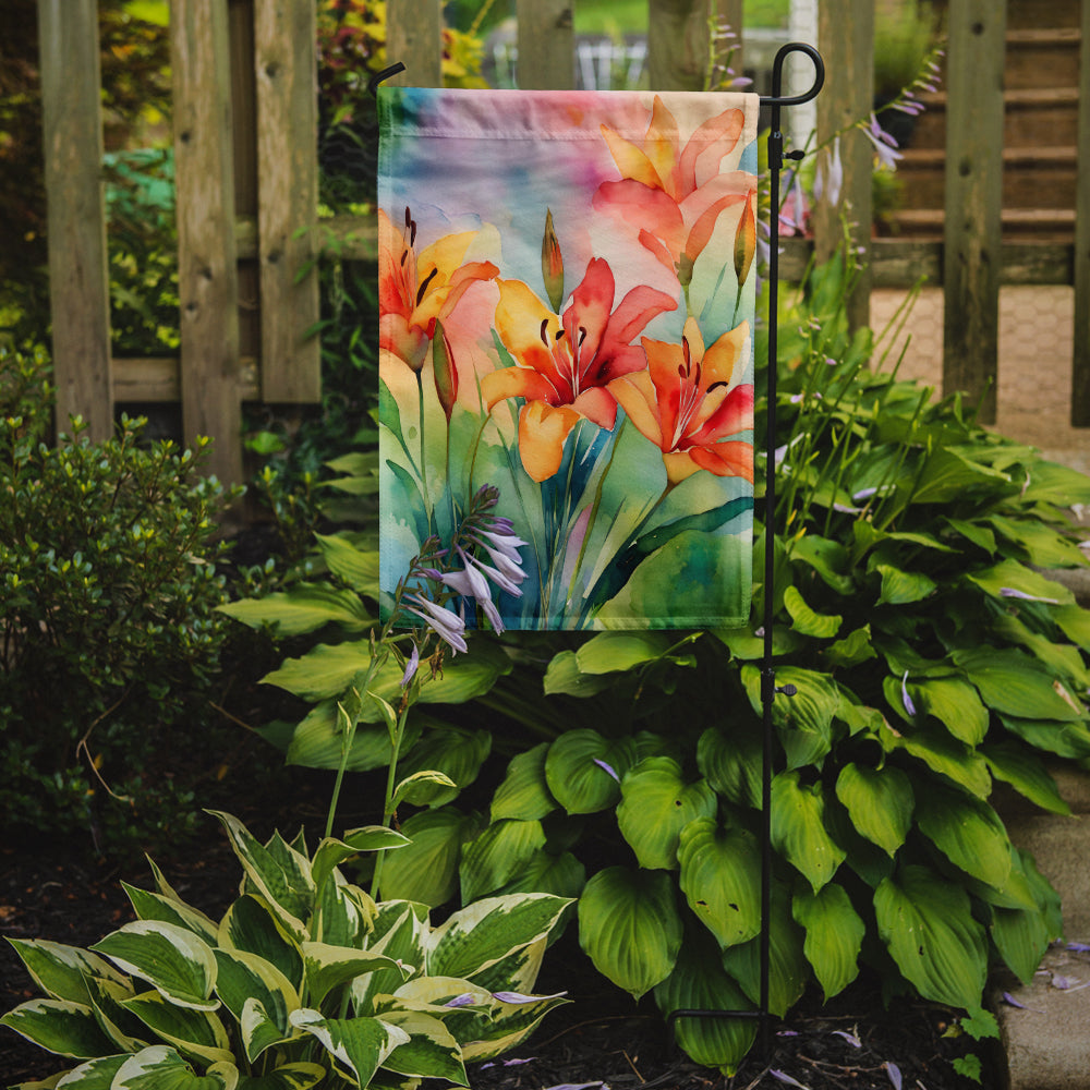 Lilies in Watercolor Garden Flag