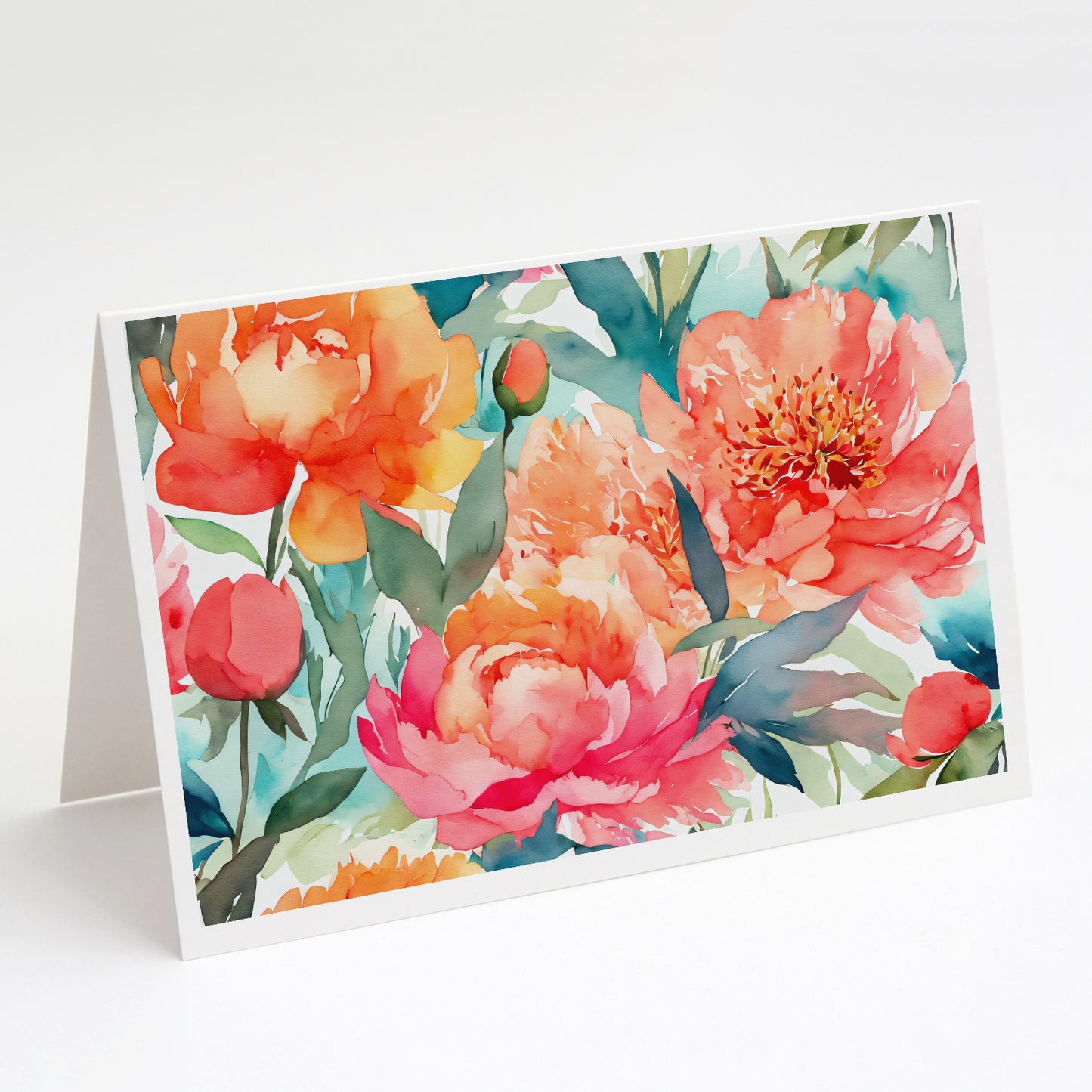 Buy this Peonies in Watercolor Greeting Cards Pack of 8