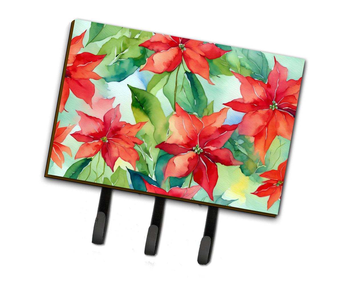 Buy this Poinsettias in Watercolor Leash or Key Holder