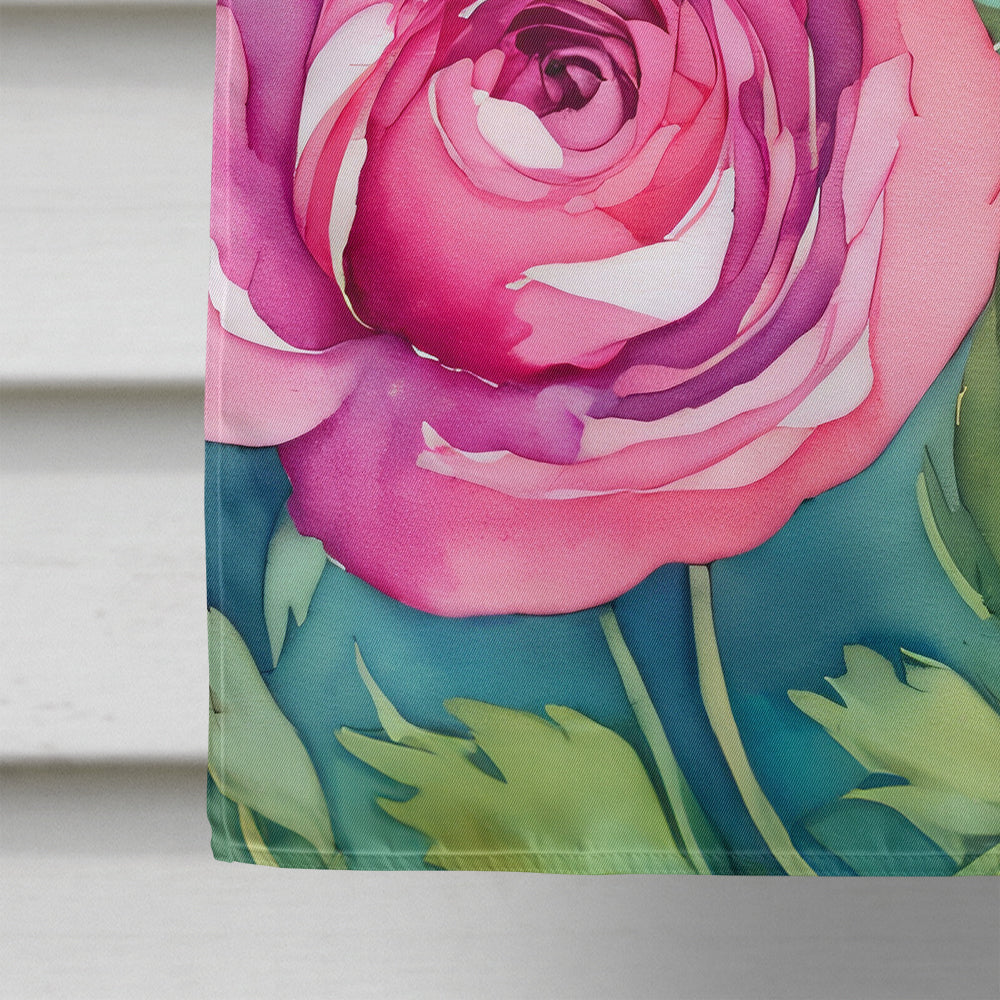 Ranunculus in Watercolor House Flag