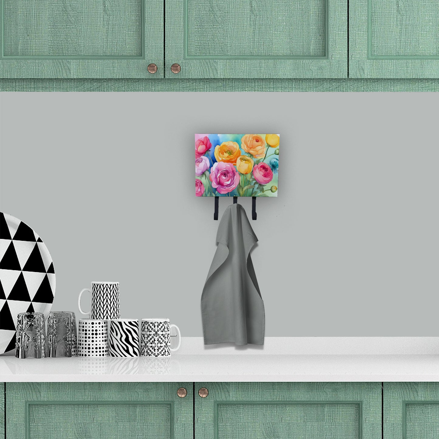 Ranunculus in Watercolor Leash or Key Holder