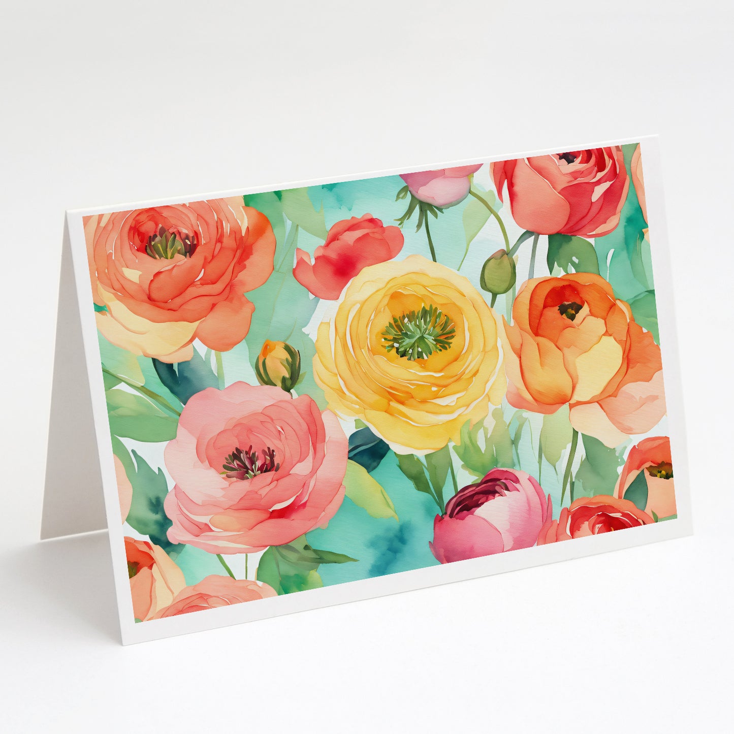 Buy this Ranunculus in Watercolor Greeting Cards Pack of 8