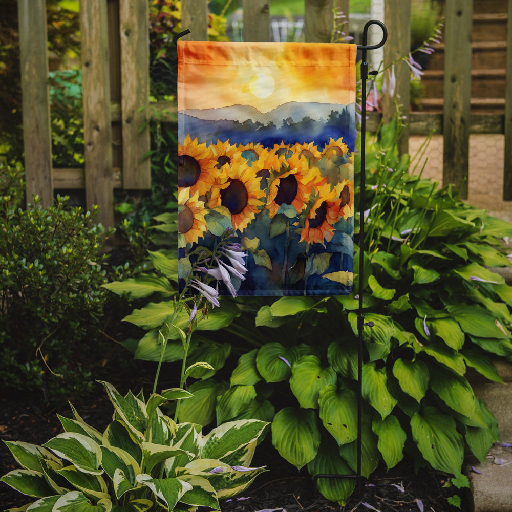 Sunflowers in Watercolor Garden Flag