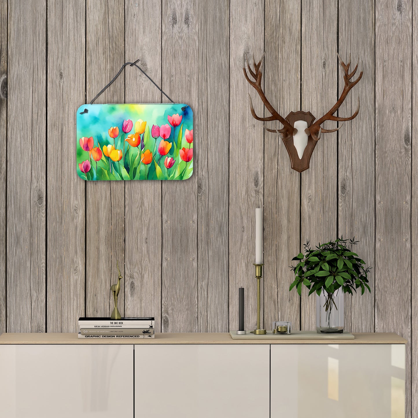 Tulips in Watercolor Wall or Door Hanging Prints