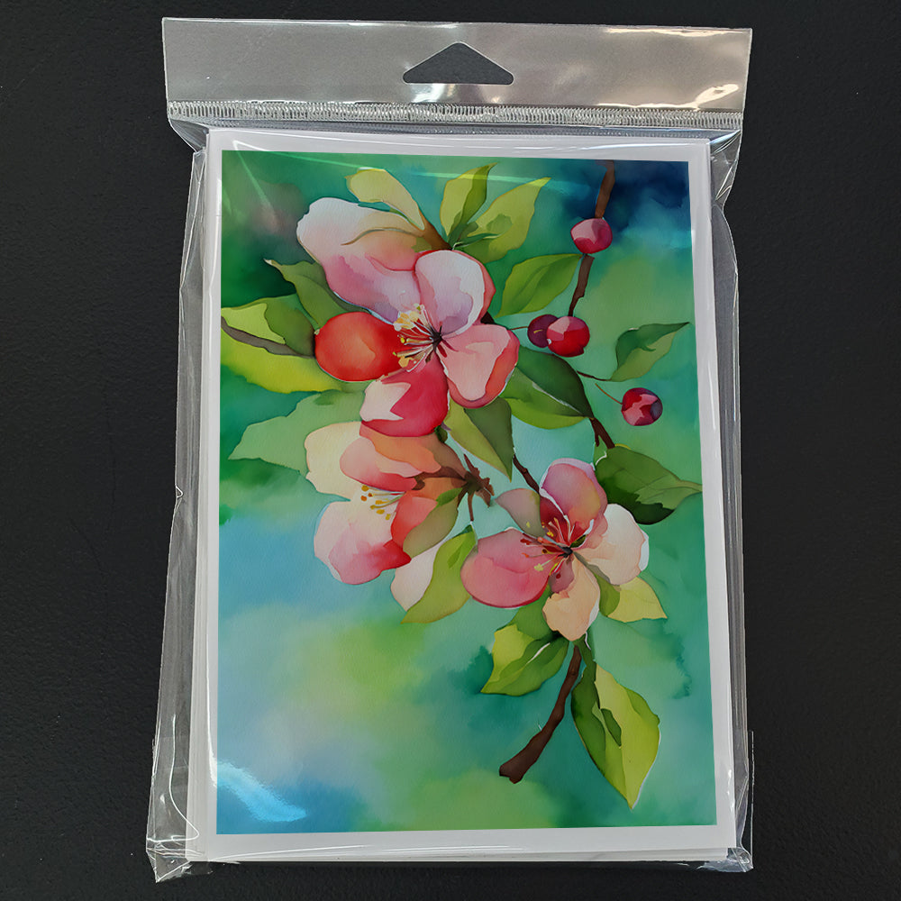 Arkansas Apple Blossom in Watercolor Greeting Cards Pack of 8