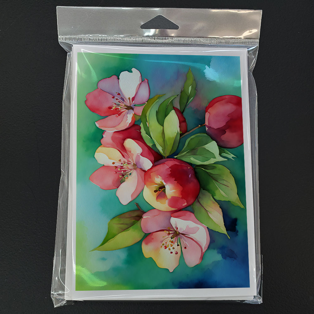 Arkansas Apple Blossom in Watercolor Greeting Cards Pack of 8