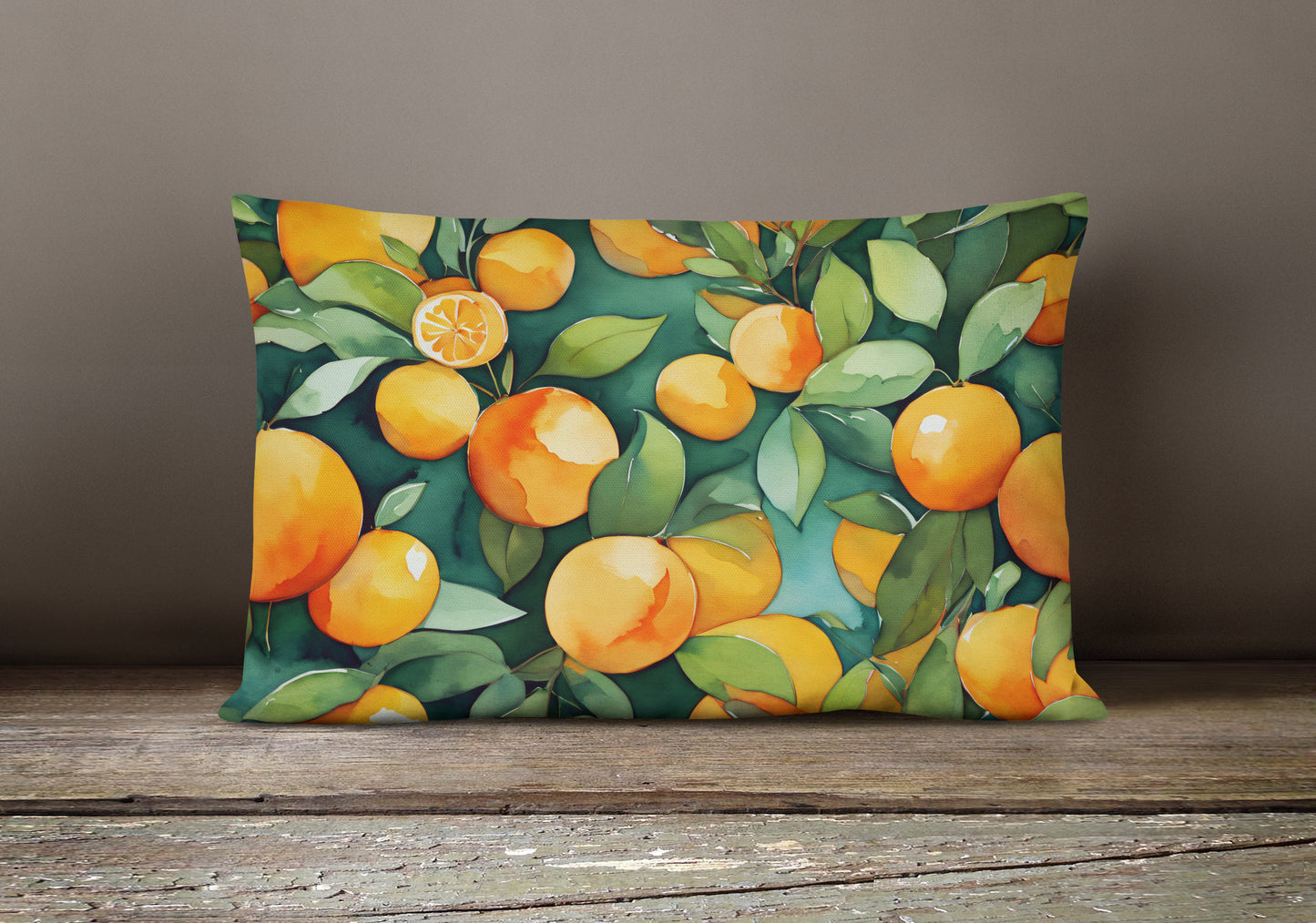 Florida Orange Blossom in Watercolor Throw Pillow