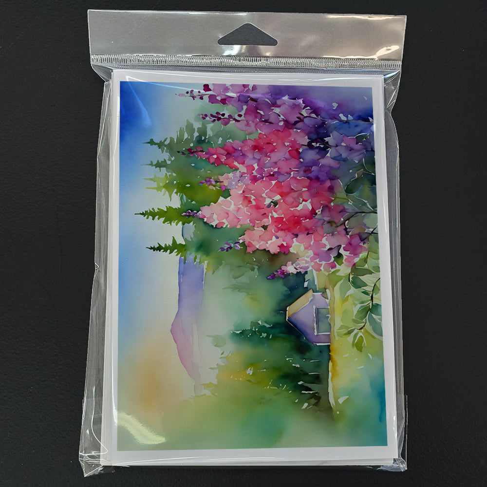 Idaho Syringa in Watercolor Greeting Cards Pack of 8