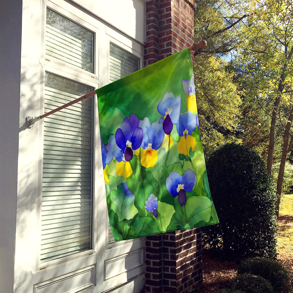 Illinois Violet in Watercolor House Flag