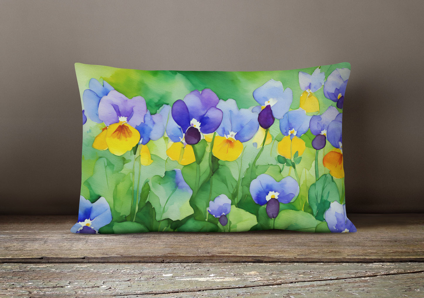 Illinois Violet in Watercolor Throw Pillow