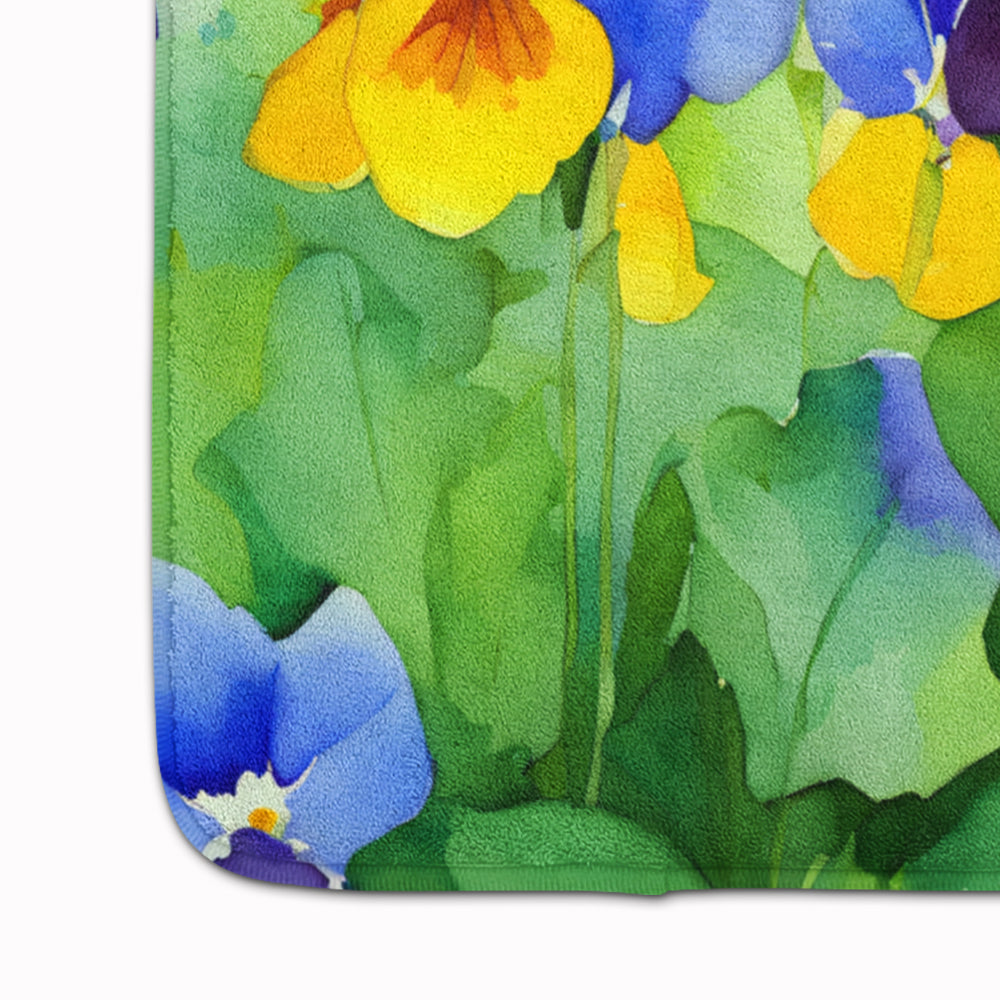 Illinois Violet in Watercolor Memory Foam Kitchen Mat