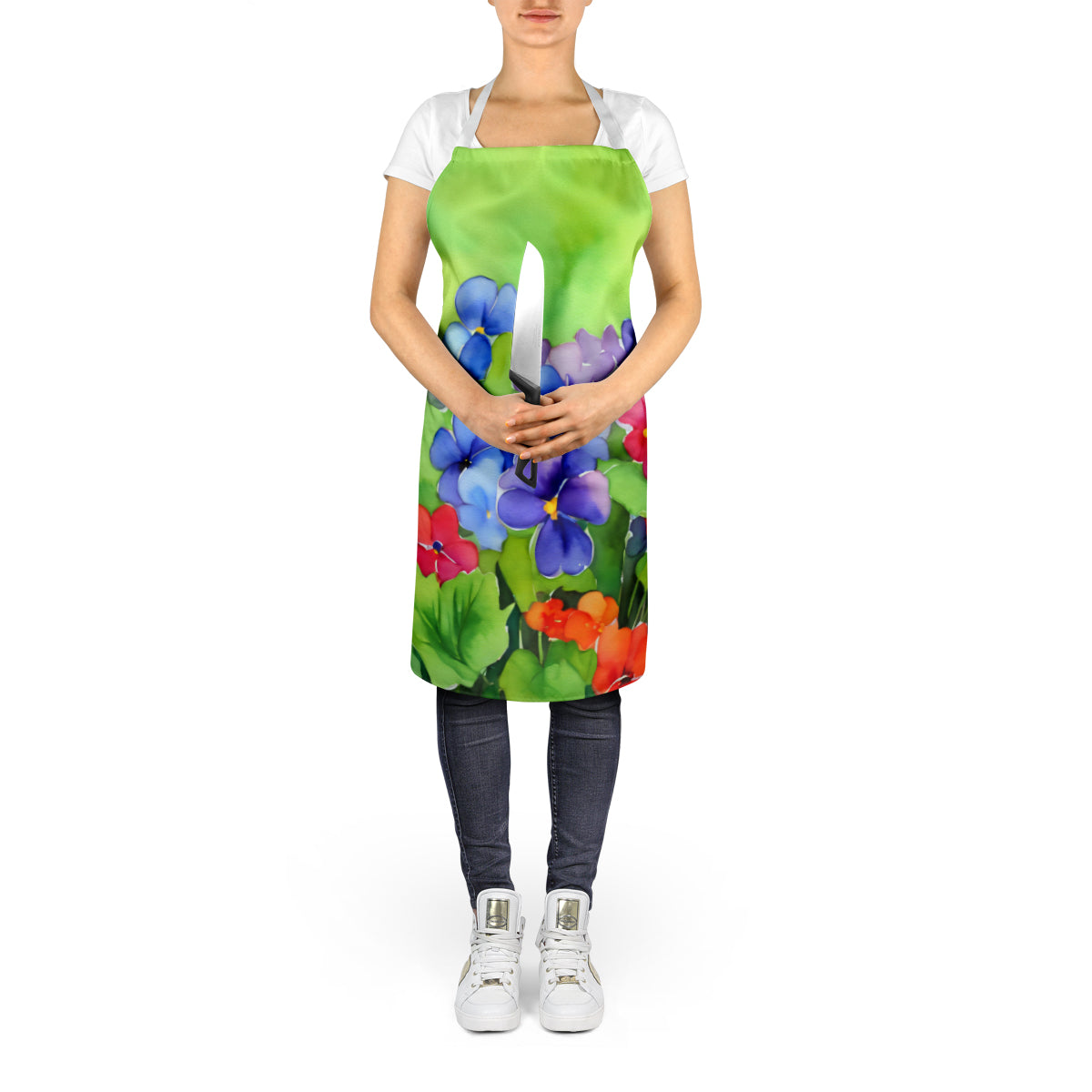 Illinois Violet in Watercolor Apron