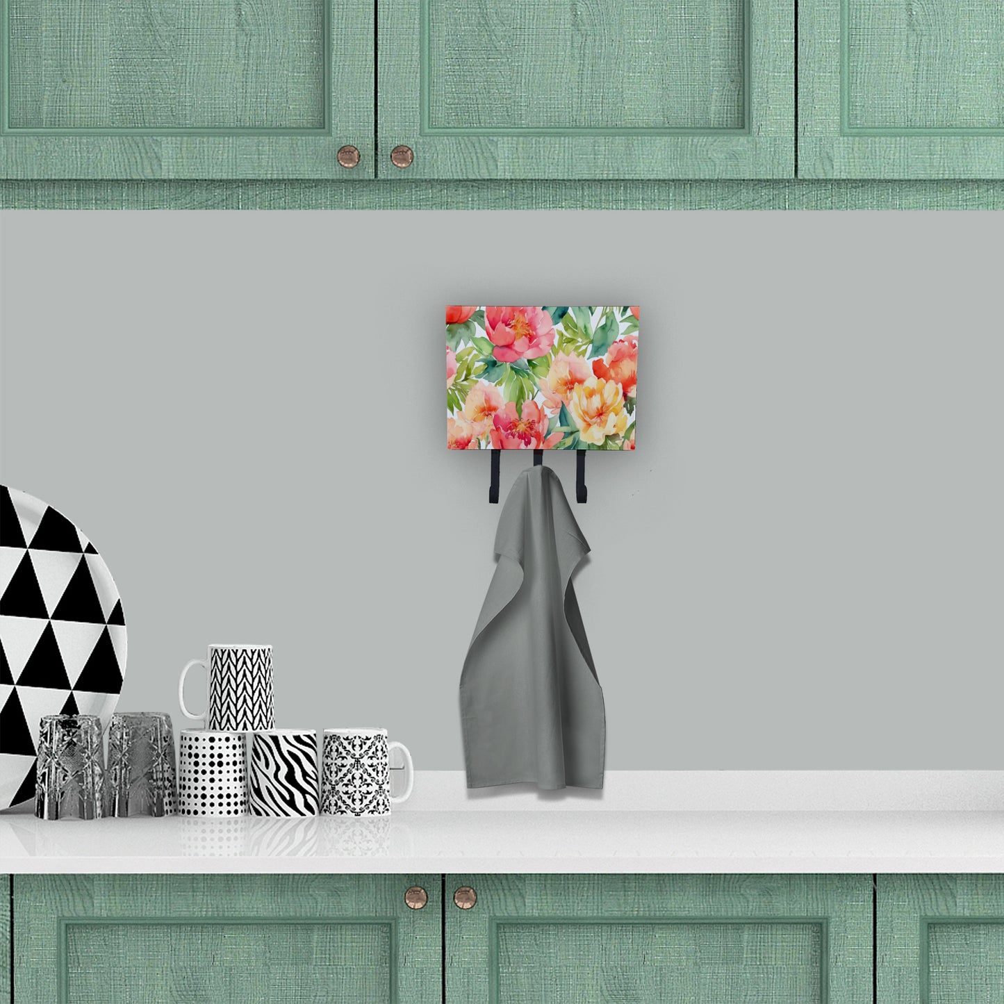 Indiana Peonies in Watercolor Leash or Key Holder