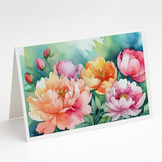 Buy this Indiana Peonies in Watercolor Greeting Cards Pack of 8