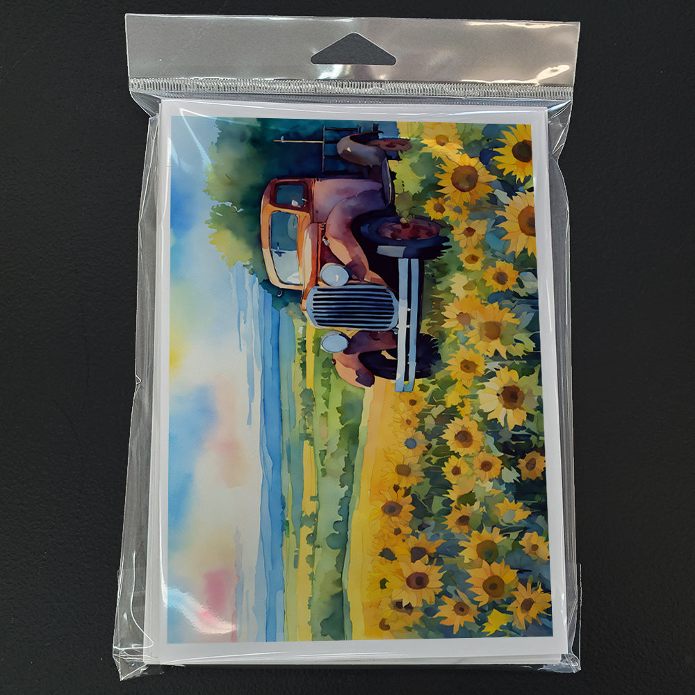 Kansas Sunflowers in Watercolor Greeting Cards Pack of 8