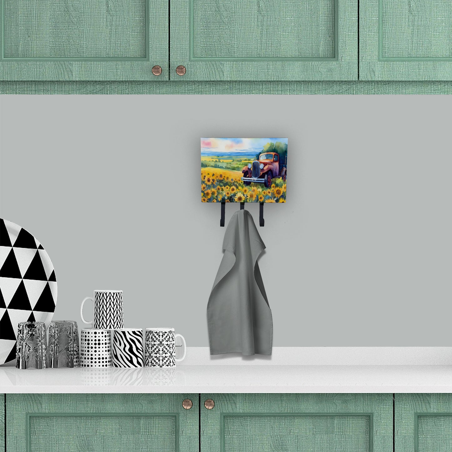 Kansas Sunflowers in Watercolor Leash or Key Holder