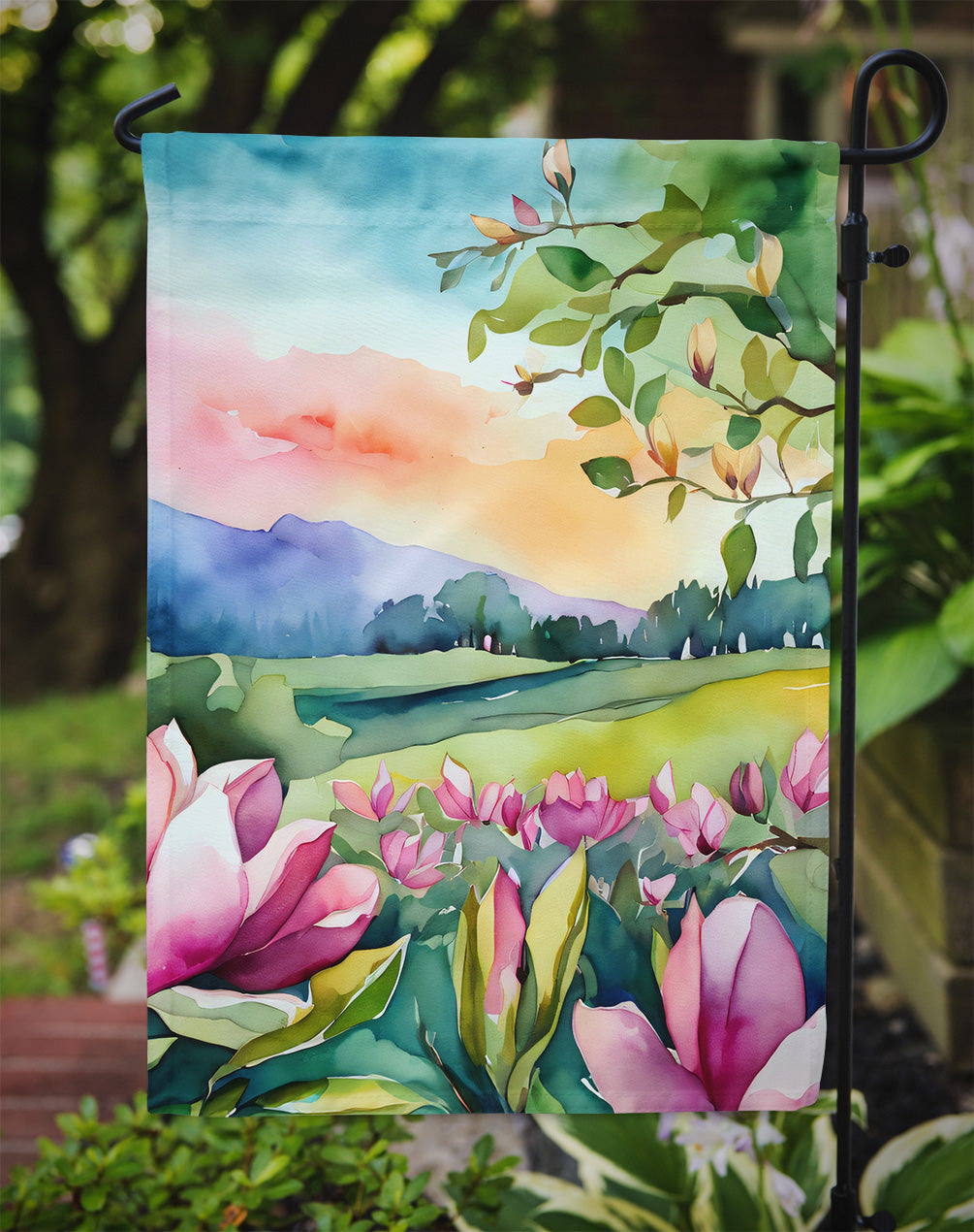 Louisiana Magnolias in Watercolor Garden Flag