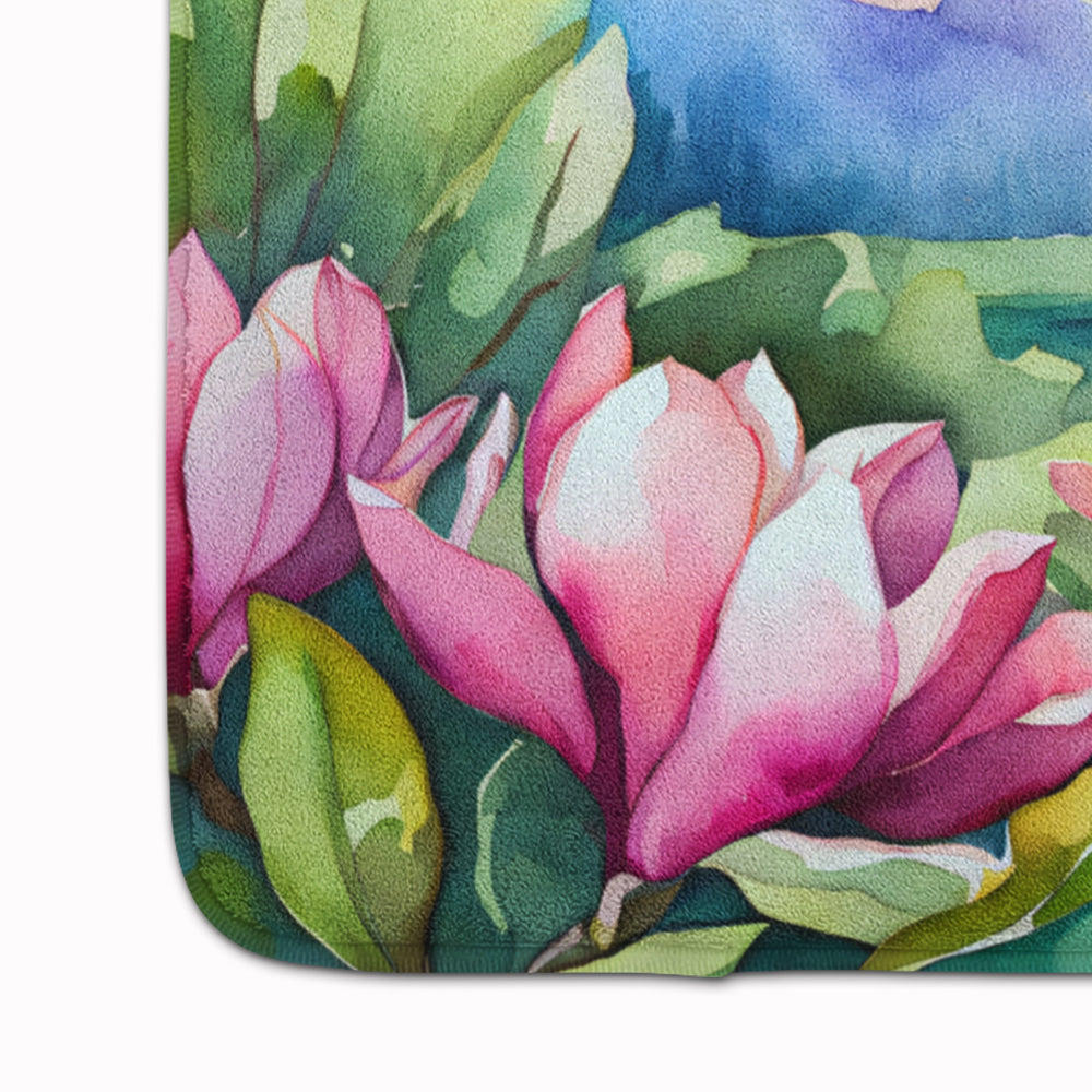 Louisiana Magnolias in Watercolor Memory Foam Kitchen Mat
