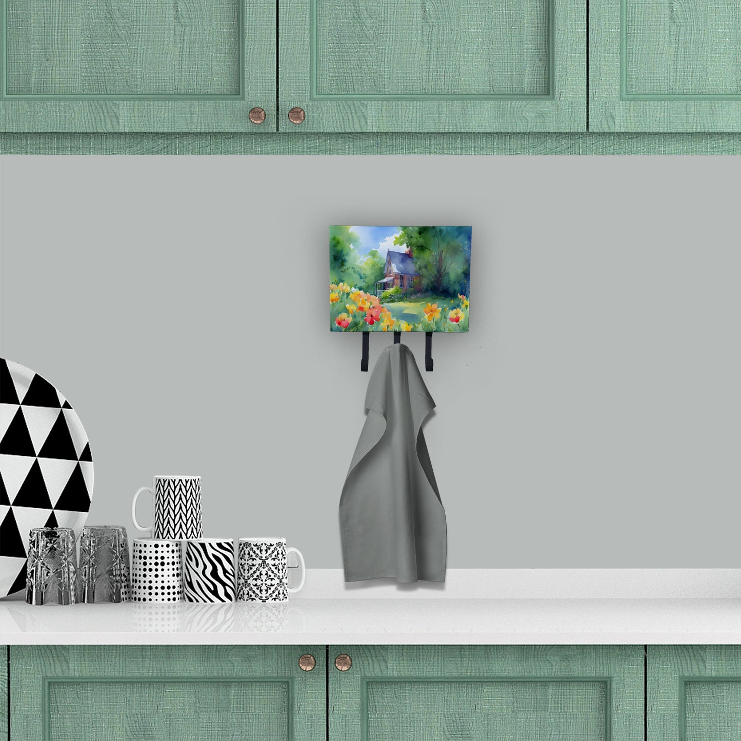 Massachusetts Mayflowers in Watercolor Leash or Key Holder