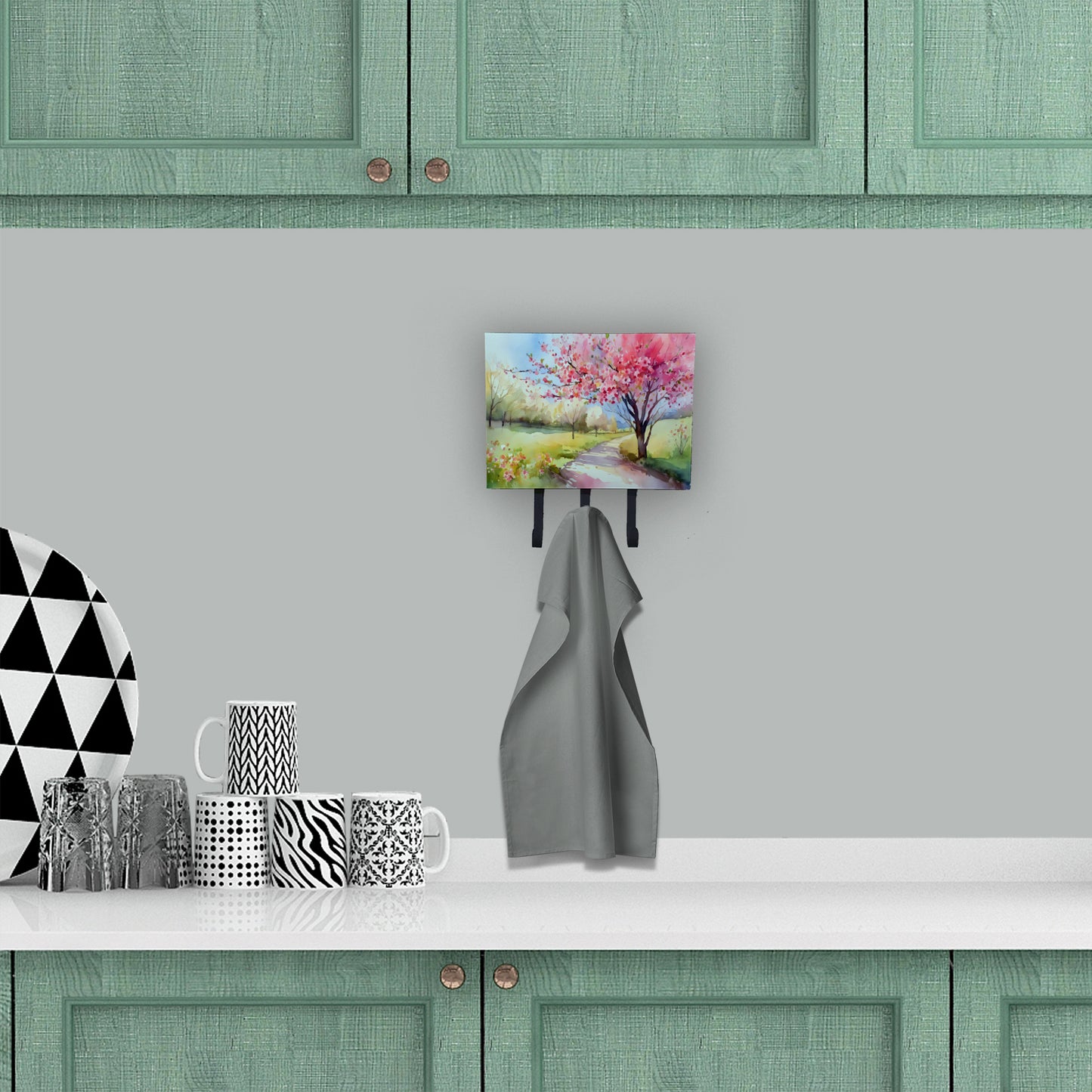 Michigan Apple Blossoms in Watercolor Leash or Key Holder