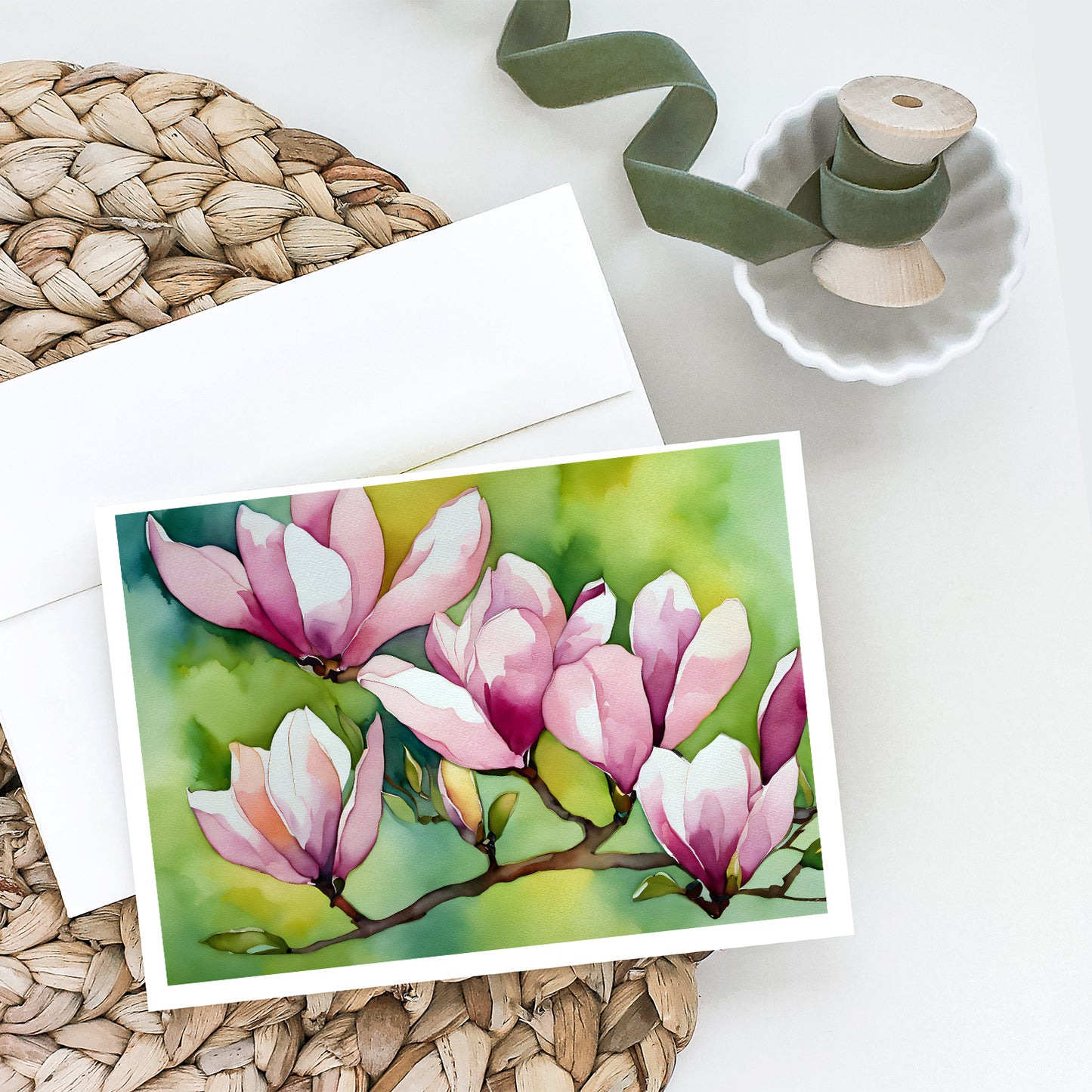 Mississippi Magnolia in Watercolor Greeting Cards Pack of 8