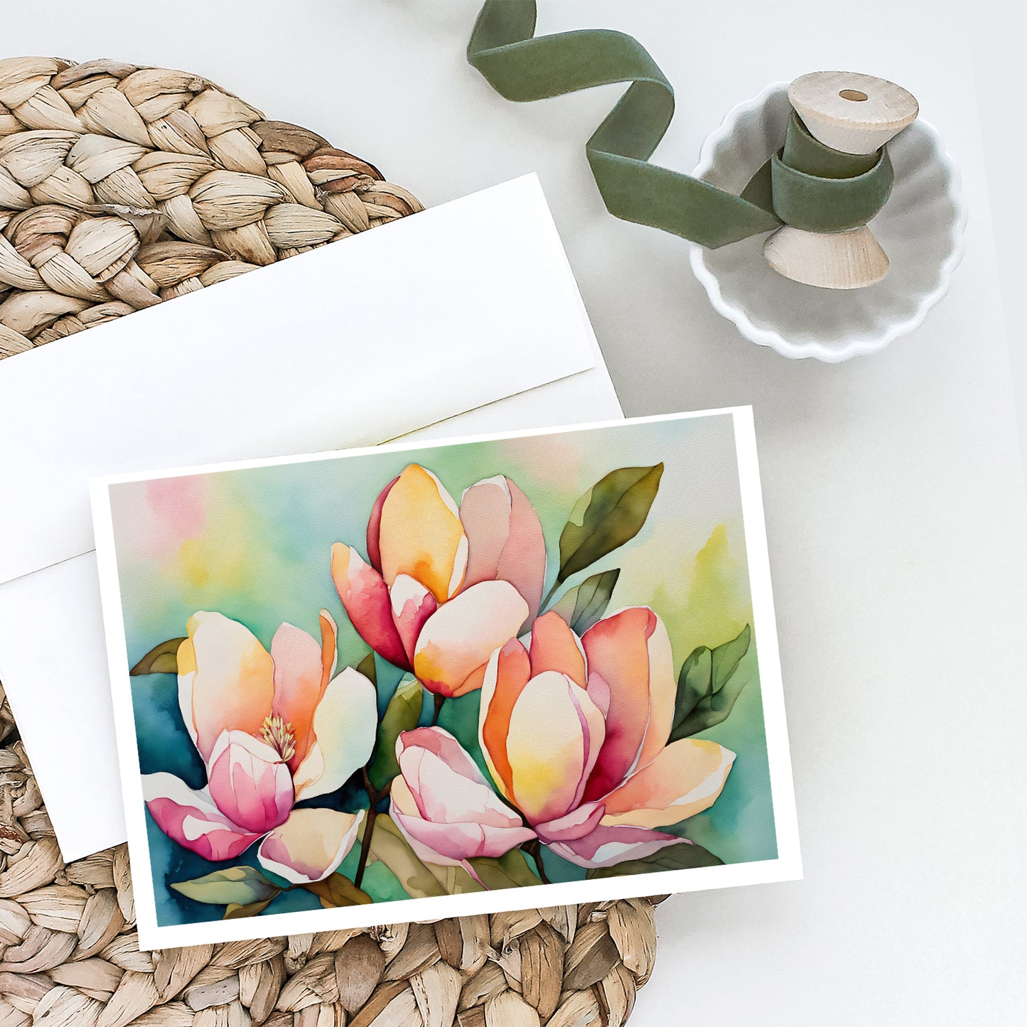 Mississippi Magnolia in Watercolor Greeting Cards Pack of 8