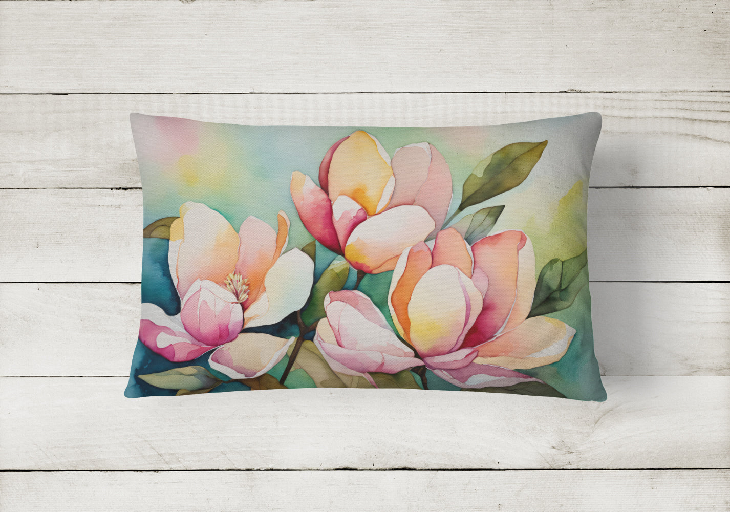 Mississippi Magnolia in Watercolor Throw Pillow