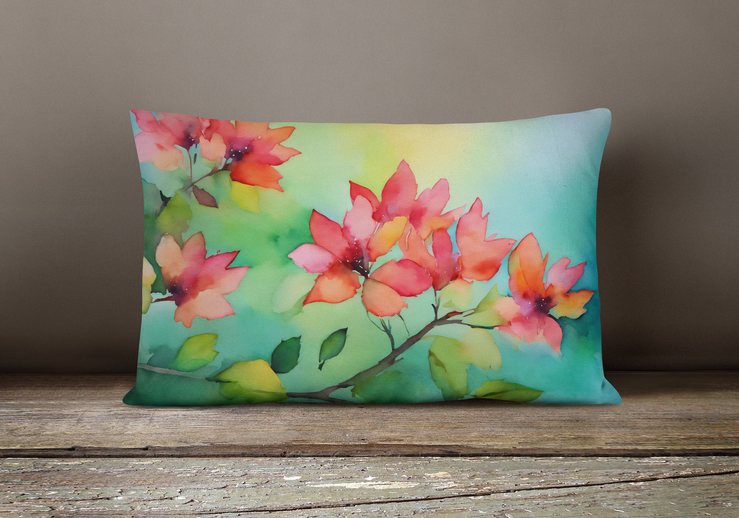 Missouri Hawthorns in Watercolor Throw Pillow
