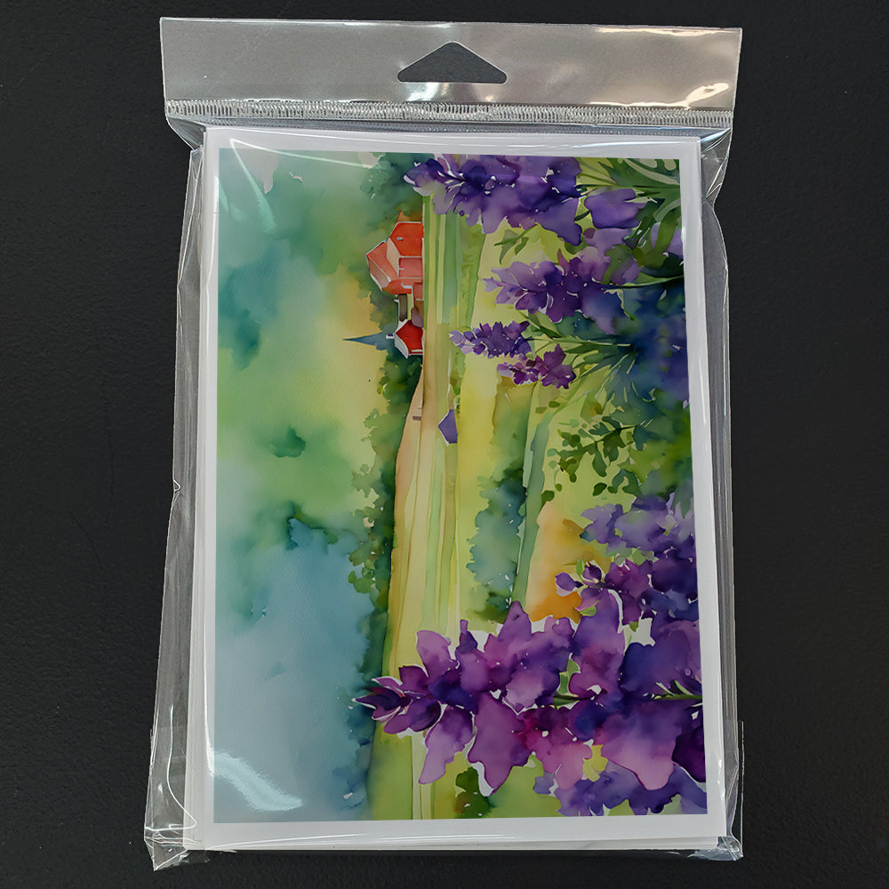 New Jersey Violet in Watercolor Greeting Cards Pack of 8