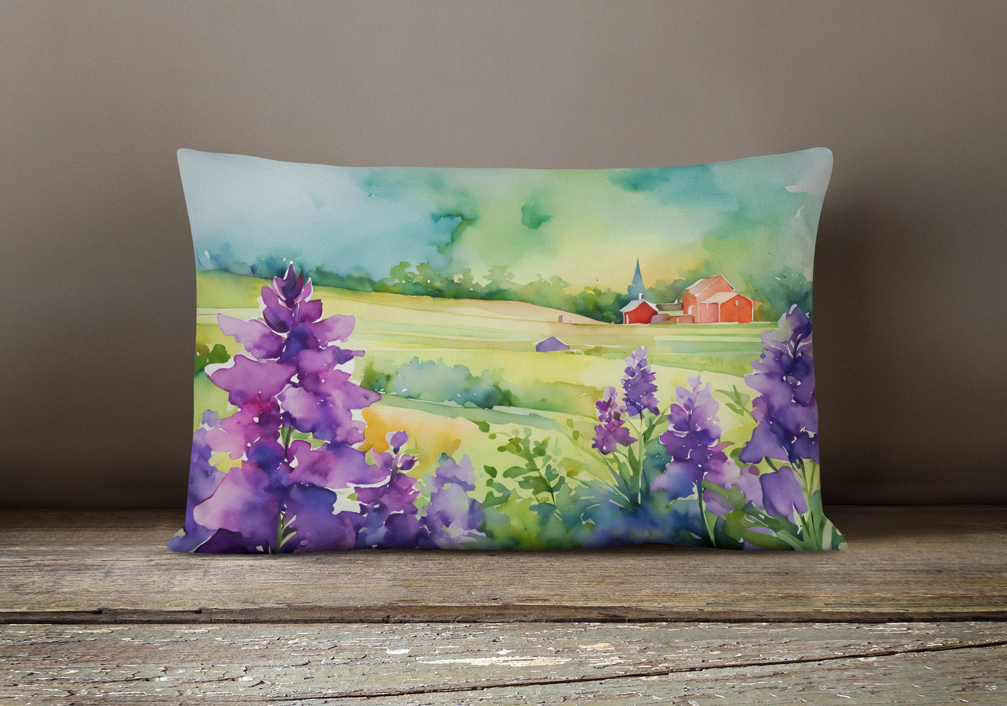 New Jersey Violet in Watercolor Throw Pillow