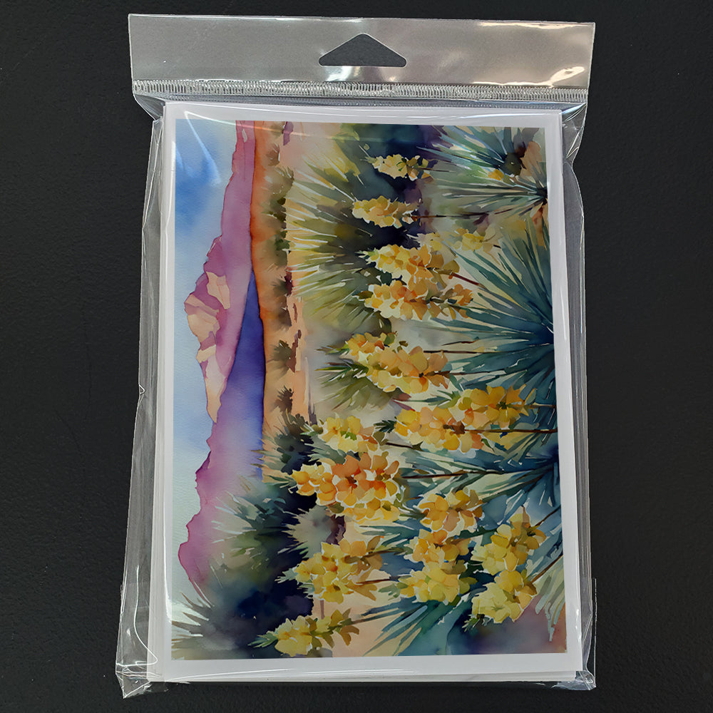 New Mexico Yucca Flower in Watercolor Greeting Cards Pack of 8