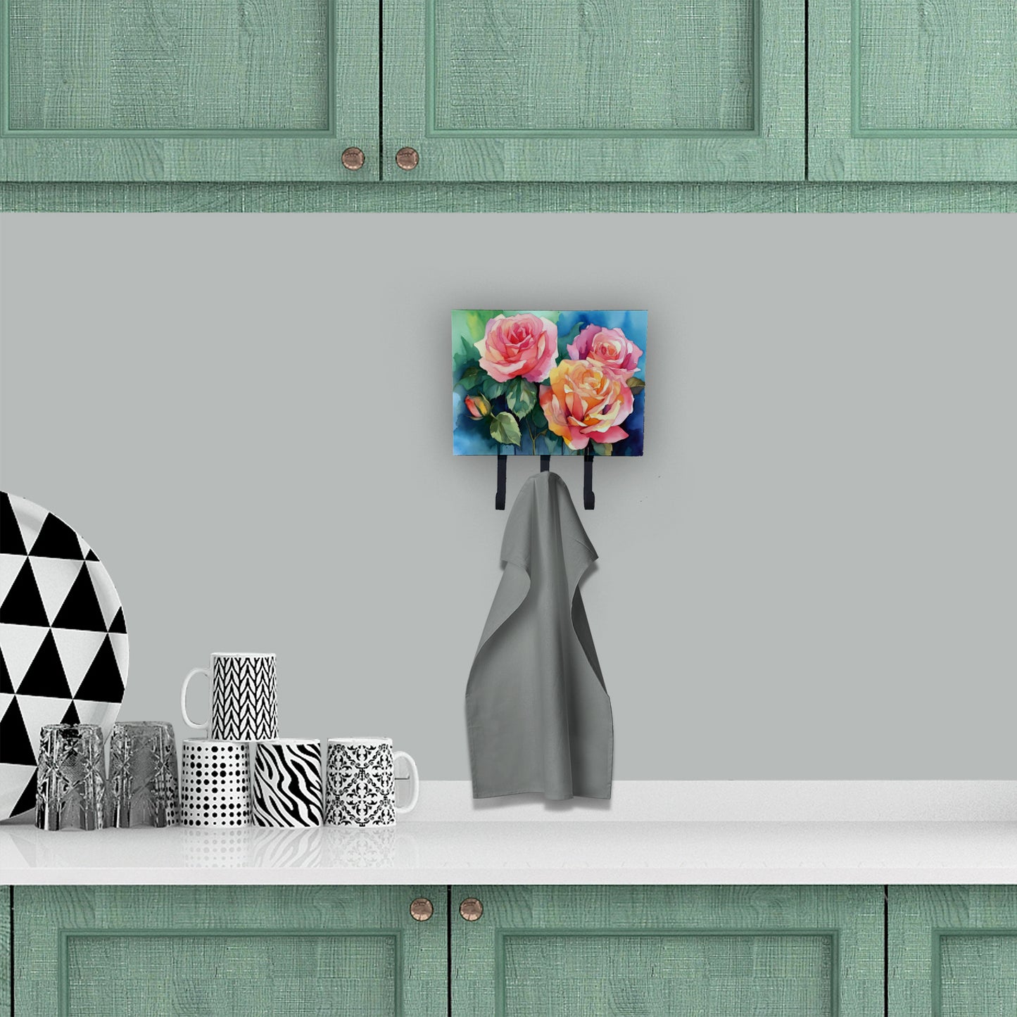 New York Roses in Watercolor Leash or Key Holder