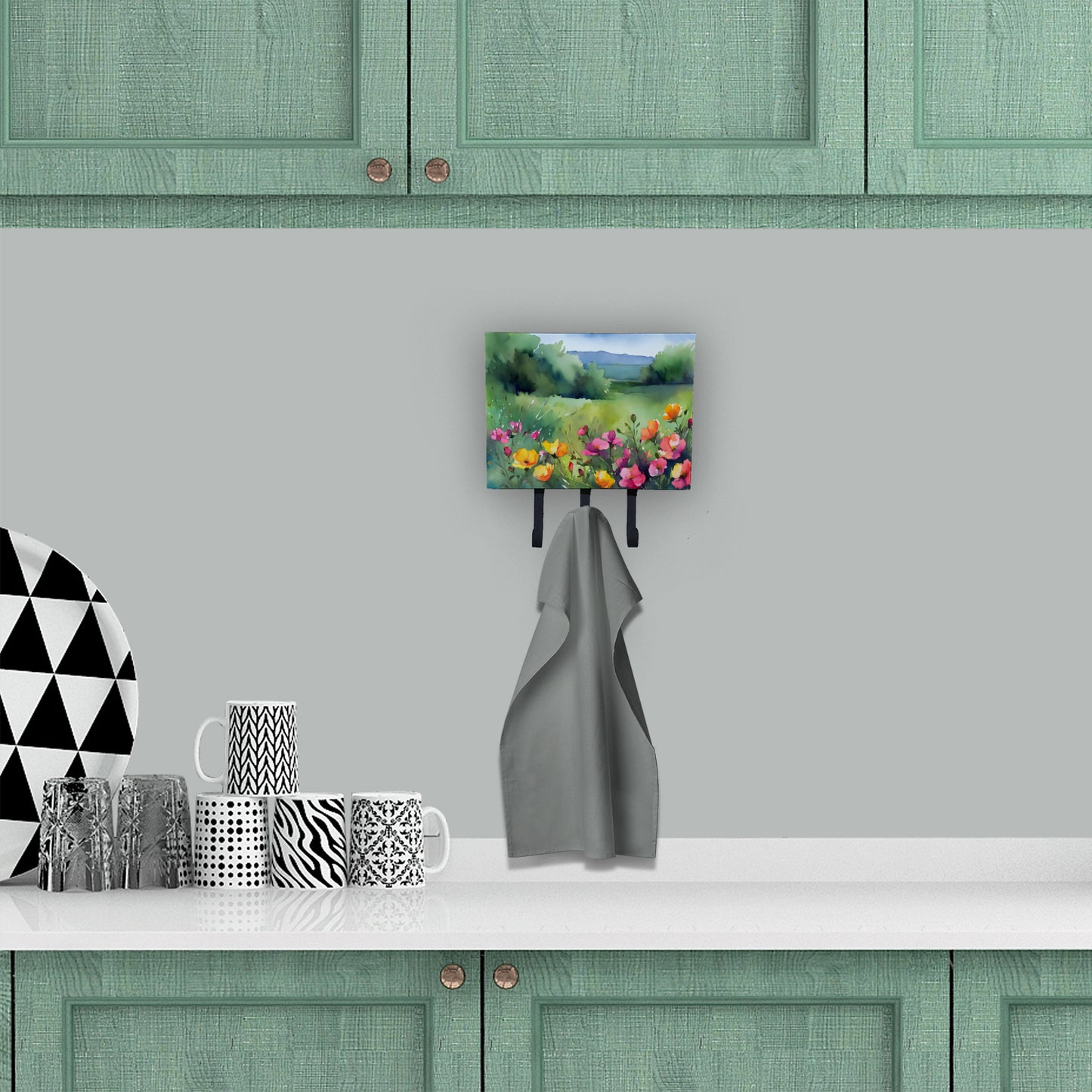 North Dakota Wild Prairie Roses in Watercolor Leash or Key Holder