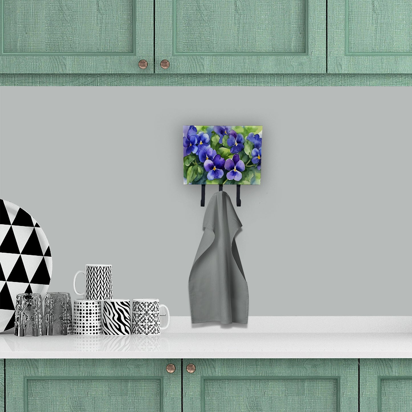 Rhode Island Violets in Watercolor Leash or Key Holder