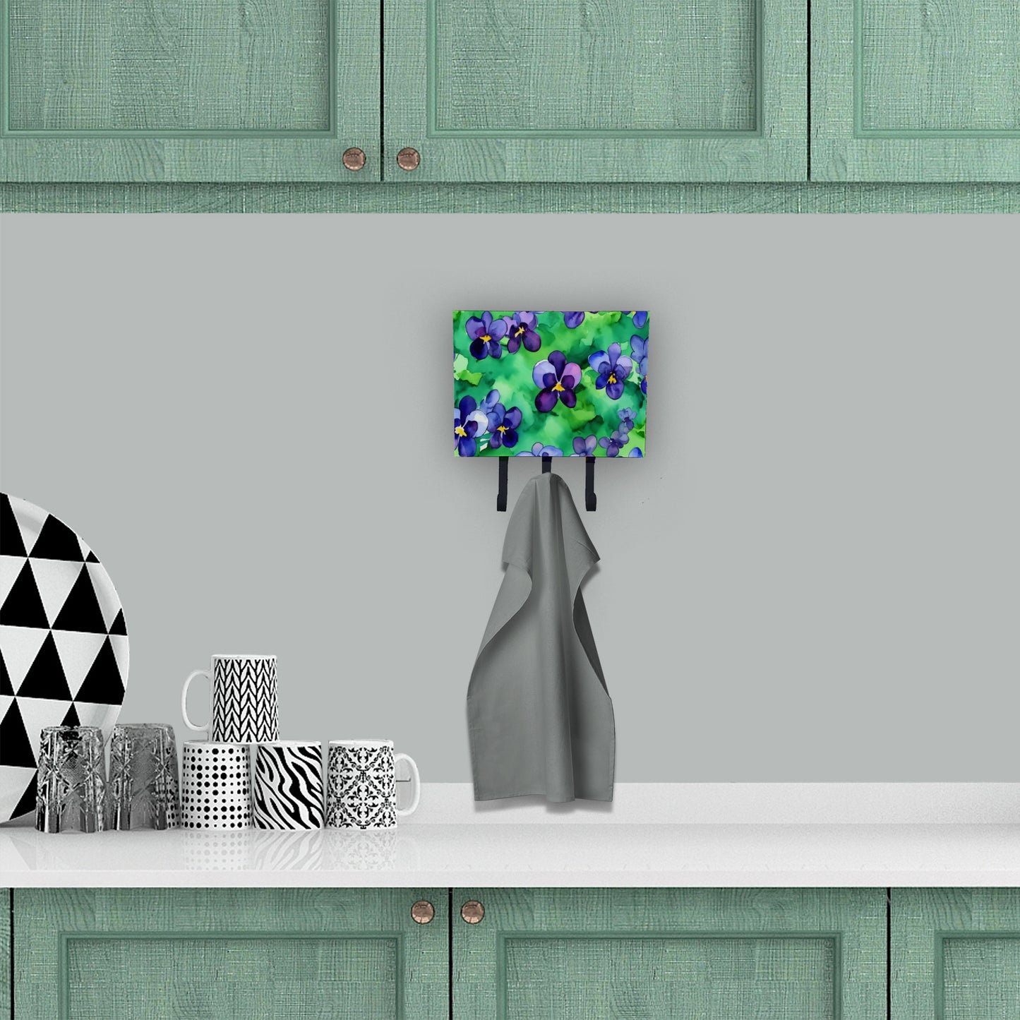 Wisconsin Wood Violets in Watercolor Leash or Key Holder