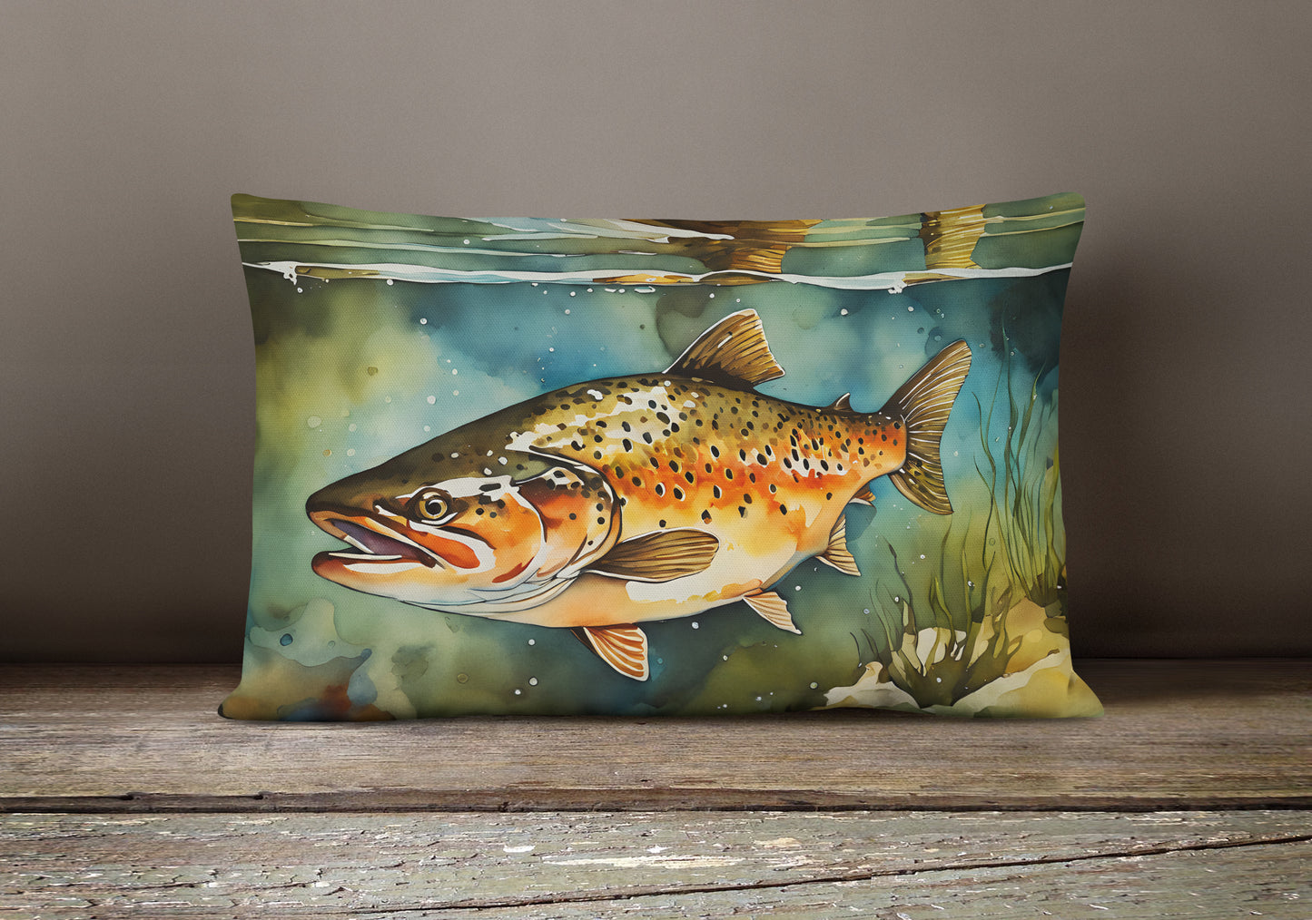 Brown Trout Throw Pillow